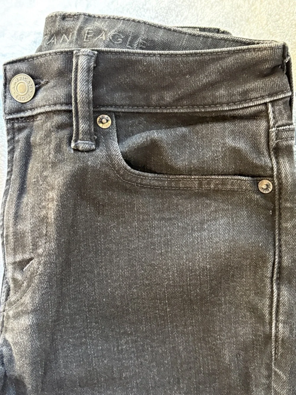 3 Pair Bundle AE Men’s Jeans Bundle 26x28 Gray, Black and Blue Slim